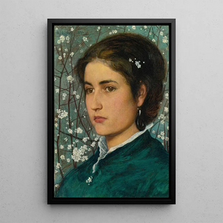 A Young Beauty - Edward Robert Hughes — framed artwork on a wall