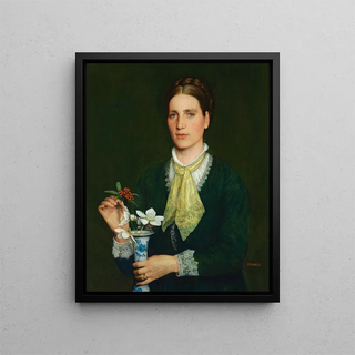 Portrait of Elizabeth Webb - Edward Robert Hughes — framed artwork on a wall