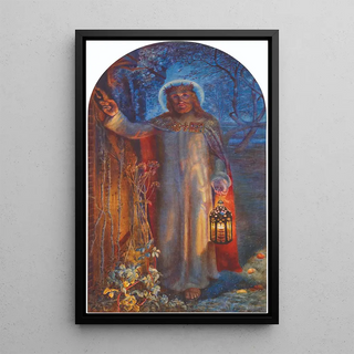 Reproduction of the painting La lumière du monde - Edward Robert Hughes