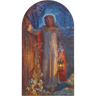 Reproduction of the painting La lumière du monde - Edward Robert Hughes