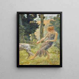 The Transformation of Callisto - Edward Robert Hughes — framed artwork on a wall