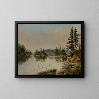 Bare Island, Stony Lake, Ontario - Edward Roper — framed artwork on a wall