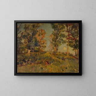 Hill Landscape Painting - Edward S. Siebert — framed artwork on a wall