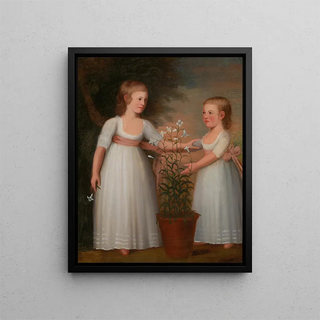Les enfants Davis Eliza Cheever Davis et John Derby Davis - Edward Savage — framed artwork on a wall