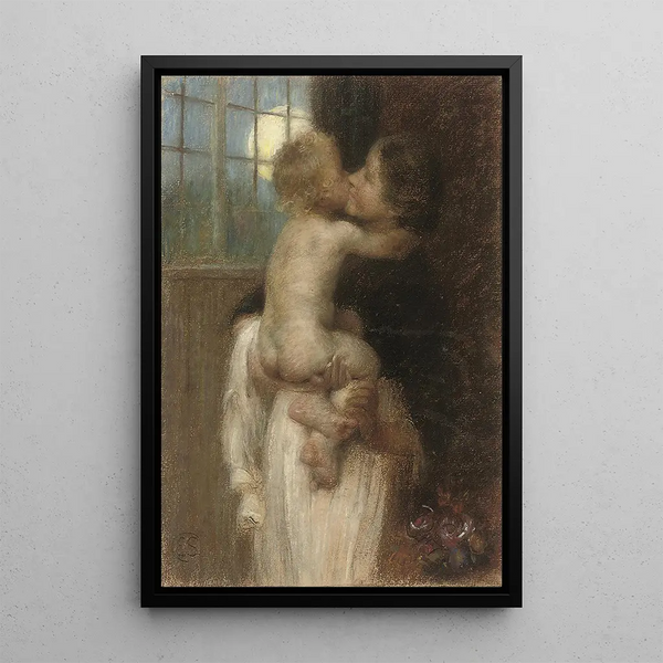The Kiss - Edward Stott — framed artwork on a wall