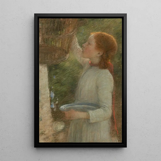 La cage à oiseaux - Edward Stott — framed artwork on a wall
