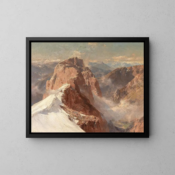 View of Crozzon di Brenta from Cima Tosa with the Pilastro dei Francesi - Edward Theodore Compton — framed artwork on a wall