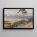 View of Klagenfurt in front of the Karawanken mountain range - Edward Theodore Compton — framed artwork on a wall