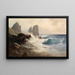 Les Faraglioni devant la côte de Capri - Edward Theodore Compton — framed artwork on a wall