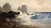 Les Faraglioni devant la côte de Capri - Edward Theodore Compton — artwork view