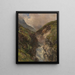 Mountain Gorge with Roaring Waterfall - Edward Theodore Compton — framed artwork on a wall