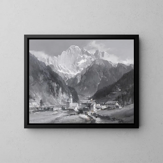 Mont Civetta - Edward Theodore Compton — framed artwork on a wall