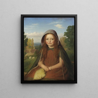 A Country Girl - Edward Thompson Davis — framed artwork on a wall