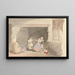 Interior painting with mother and two children - Edward Thompson Davis — framed artwork on a wall