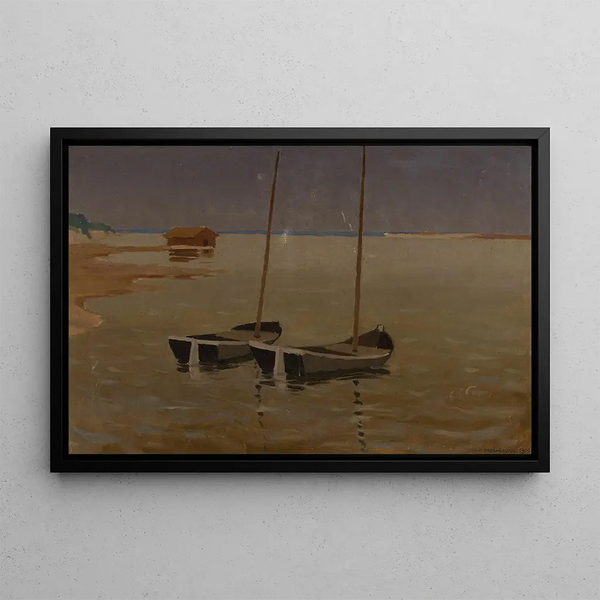 Bateaux de pêche - Edward Trojanowski — framed artwork on a wall