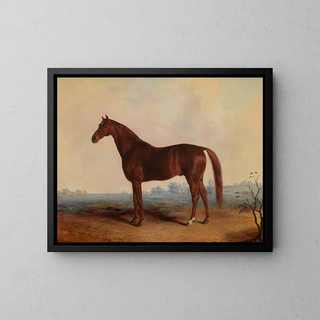 Henri in a landscape - Edward Troye — framed artwork on a wall