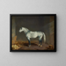 A gray racehorse in a stable - Edward Troye — framed artwork on a wall