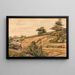 Landscape painting with train - Edward W. Fitch — framed artwork on a wall