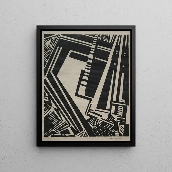 Illustration Typhon - Edward Wadsworth — framed artwork on a wall