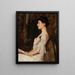Portrait painting of Edith Wayne, seated woman in profile - Edward Wilbur Dean Hamilton — framed artwork on a wall
