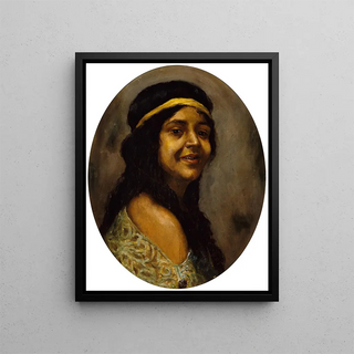 Portrait of a woman - Edwin A. Harleston — framed artwork on a wall