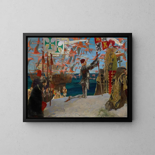 Colomb dans le Nouveau Monde - Edwin Austin Abbey — framed artwork on a wall