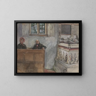 In the church - Edwin Austin Abbey — framed artwork on a wall