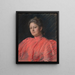 Portrait of Mrs. Abbey in a pink dress up to the waist - Edwin Austin Abbey — framed artwork on a wall