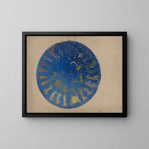 Study for the ceiling fresco of the Hours, House of Representatives, Pennsylvania State Capitol in Harrisburg - Edwin Austin Abbey — framed artwork on a wall