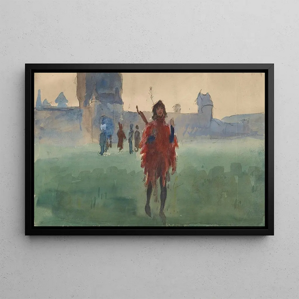 Study for the Wandering Minstrel - Edwin Austin Abbey — framed artwork on a wall