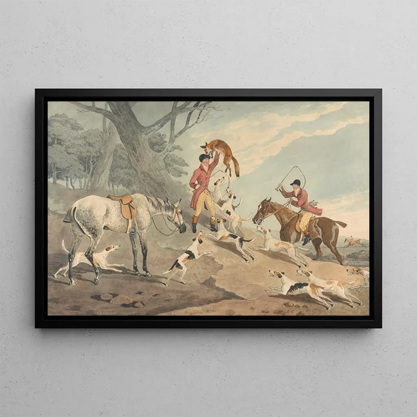 Fox Hunt, Death - Edwin Cooper — framed artwork on a wall