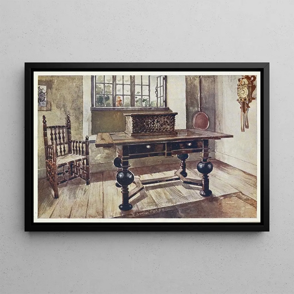 an early Virginian colonists' living room - Edwin Foley — framed artwork on a wall