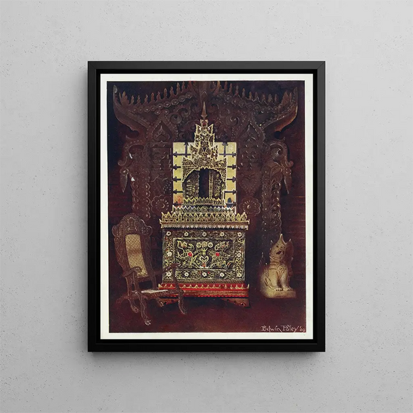 Asian furniture painting from Lord Curzon of Kedleston collection - Edwin Foley — framed artwork on a wall