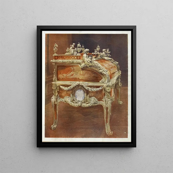 Louis XV's royal office painting in French transitional Louis XV-XVI style - Edwin Foley — framed artwork on a wall