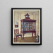 Box in sculpted porcelain in Chinese style Chippendales - Edwin Foley — framed artwork on a wall