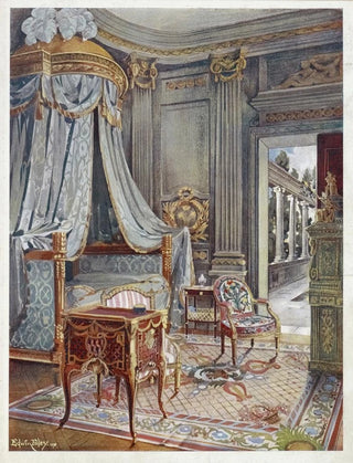 Lit à couronne sculpted and gilded, draped, Louis XVI style - Edwin Foley — artwork view