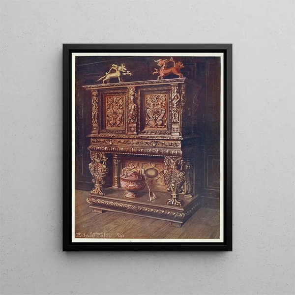Carved bourgouignon credenze - Edwin Foley — framed artwork on a wall