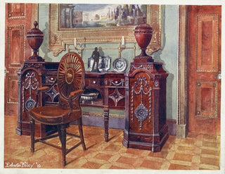 Buffet en acajou sculpté et chaise à dossier ovale - Edwin Foley — artwork view