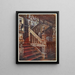 Chêne staircase sculpture Godinton - Edwin Foley — framed artwork on a wall