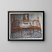 Satin-upholstered armchair with sculpted backrest, painted and gilded table - Edwin Foley — framed artwork on a wall