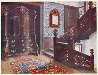 Wardrobe in carved walnut with chiseled mounts - Edwin Foley — artwork view