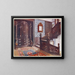 Wardrobe in carved walnut with chiseled mounts - Edwin Foley — framed artwork on a wall