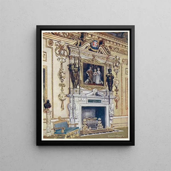 Cheminée dans la salle double cube de Wilton House - Edwin Foley — framed artwork on a wall