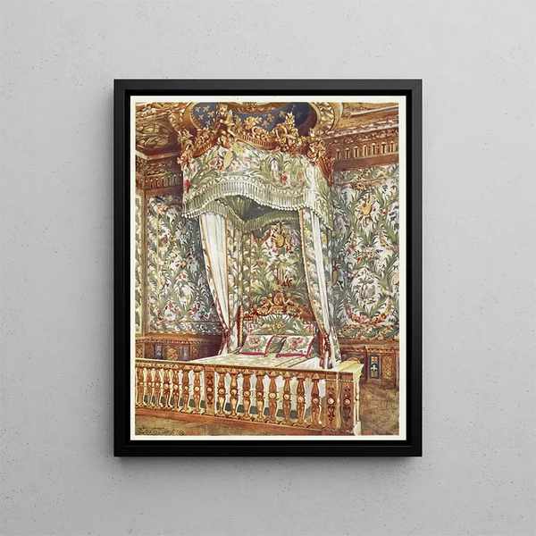Queen Marie-Antoinette's gilded bed painting - Edwin Foley — framed artwork on a wall