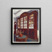Bibliothèque à façade en acajou incrustée Table centrale à piédestal en acajou - Edwin Foley — framed artwork on a wall