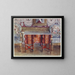 a kneeling desk painting in red tortoiseshell, with a lacquered steel top, gilded Boulle upholstered armchairs in tapestry - Edwin Foley — framed artwork on a wall