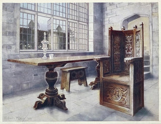 a trestle table in oak and a miner's host chair - Edwin Foley — artwork view