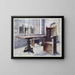 a trestle table in oak and a miner's host chair - Edwin Foley — framed artwork on a wall