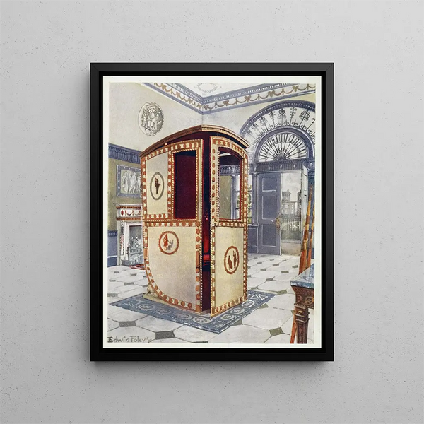 a baby carriage painted and lacquered with a domed tray - Edwin Foley — framed artwork on a wall