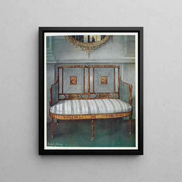Satin canné painted painting - Edwin Foley — framed artwork on a wall